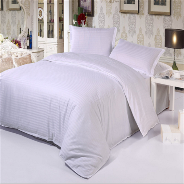 Hotel bed linen bedsheet fabric Luxury 100% cotton satin stripe fabric
