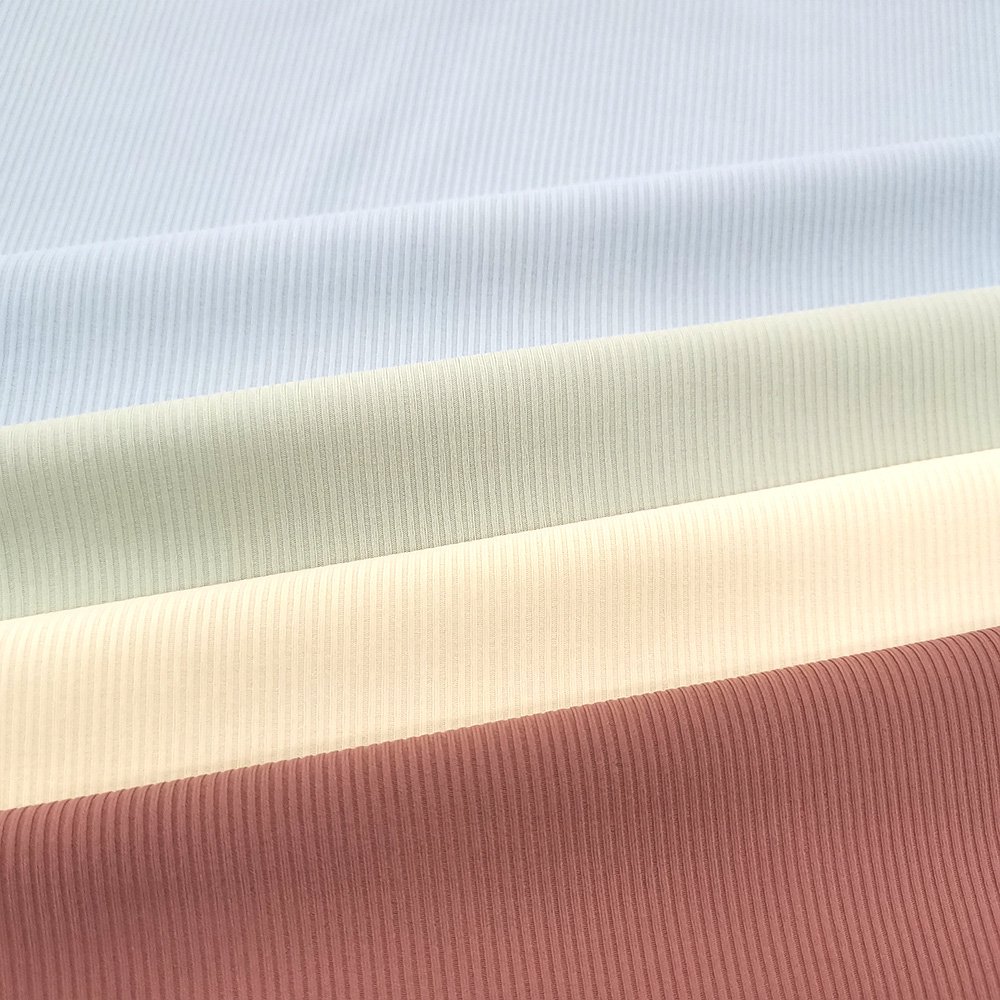 Underwear Bra Yoga Tshirt Fabric Latest New 2*2 For Sports 75% Nylon 25% Spandex 140g 4 Way Stretch Rib Knit Plaid Weft 140gsm