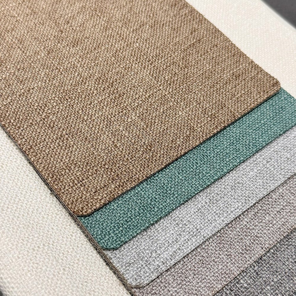 Linen look 100% Polyester curtain fabric stock curtain fabric modern white luxury for home upholstery