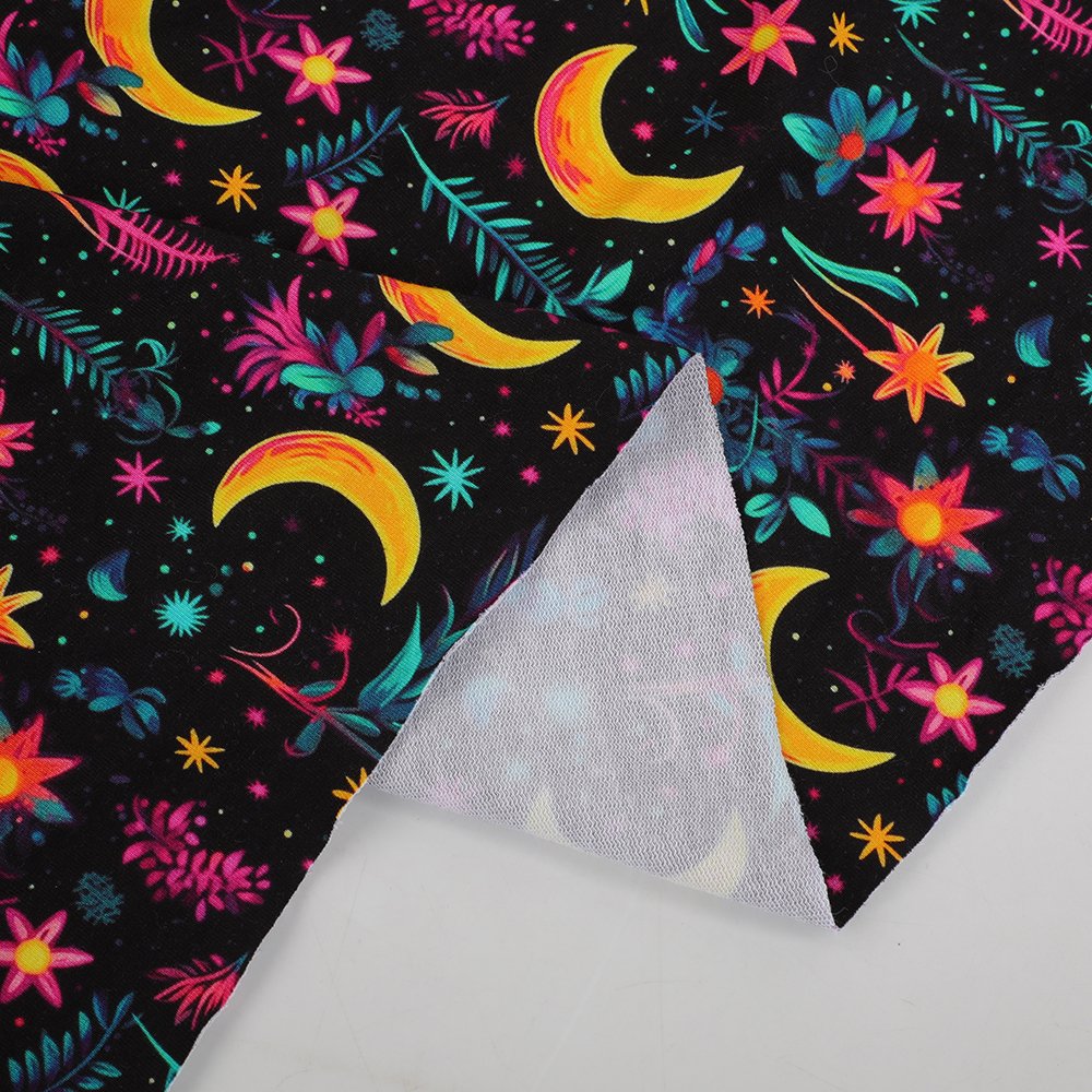 Custom printed digital printed bamboo cotton terry fabric 70%bamboo 25%organic cotton 5%lycra terry fabric