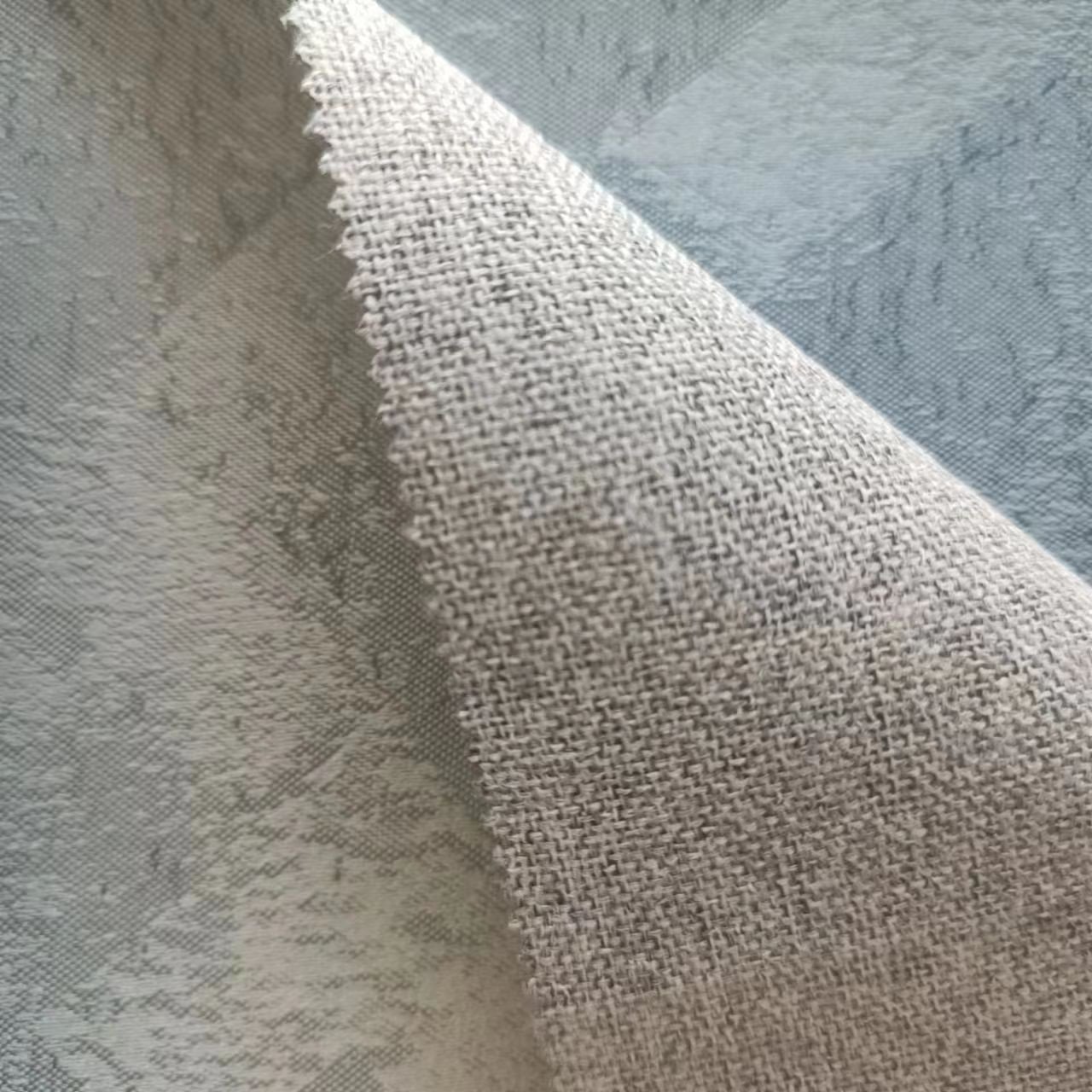 modern style jacquard design polyester textured linen two sides looking blackout curtain fabric
