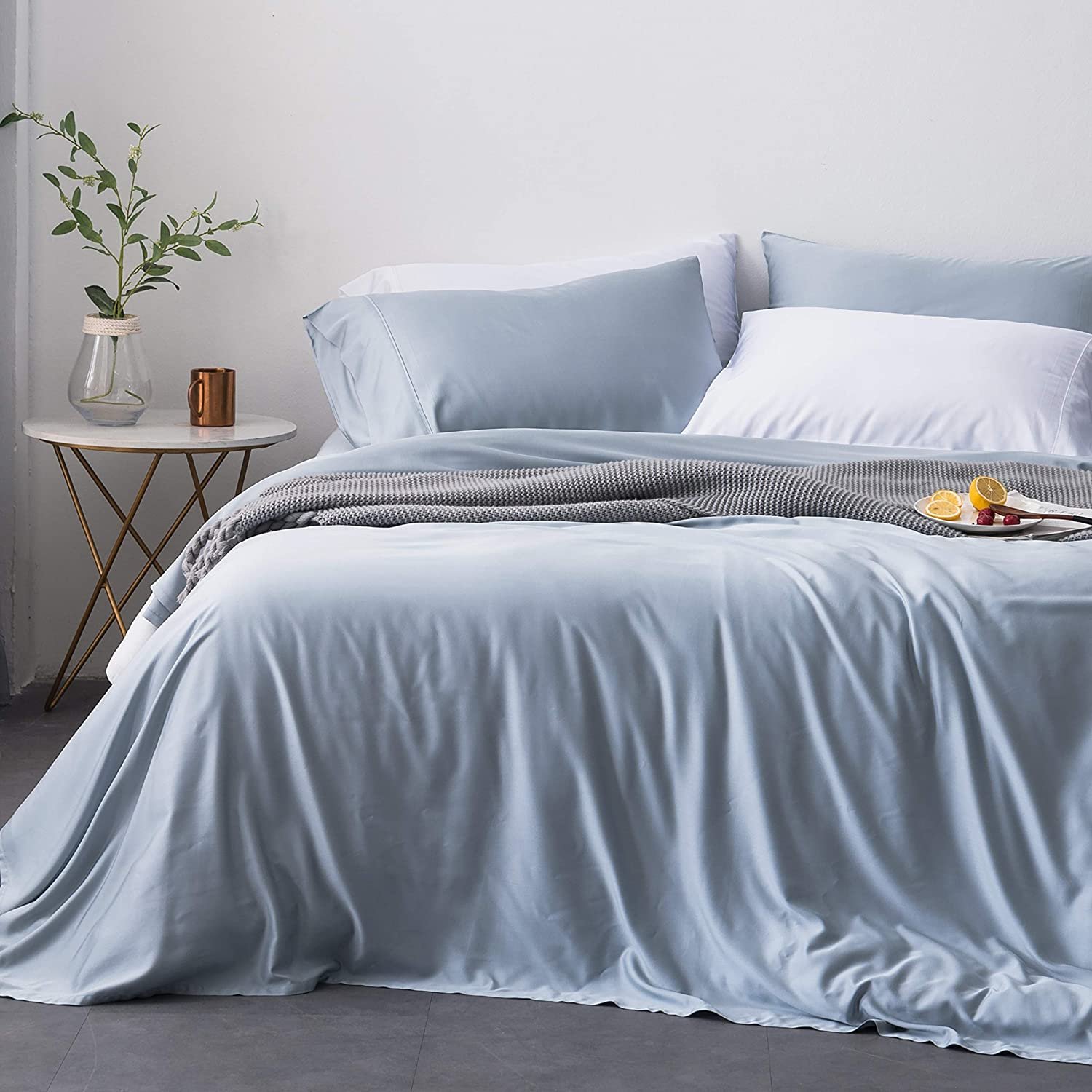 100% Bamboo fabric 300TC 400TC sateen weave bed sheet set bedding sets