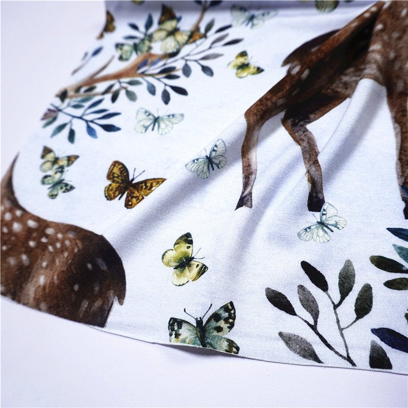 Cheap top quality bamboo print cotton fabric 95% organic bamboo 5%spandex fabric for Baby Cloth,blanket 230-250GSM