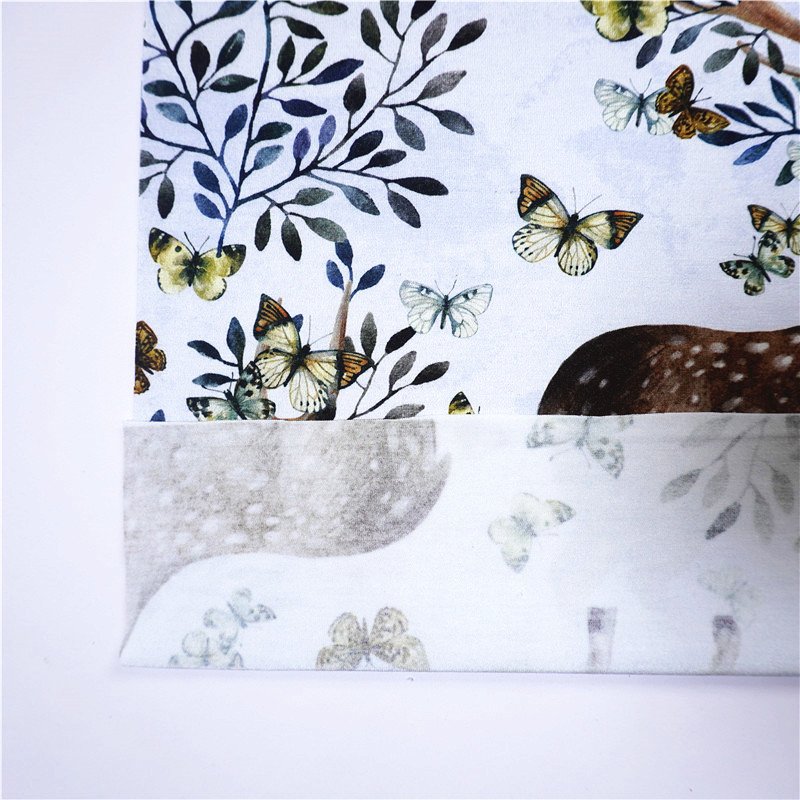Cheap top quality bamboo print cotton fabric 95% organic bamboo 5%spandex fabric for Baby Cloth,blanket 230-250GSM