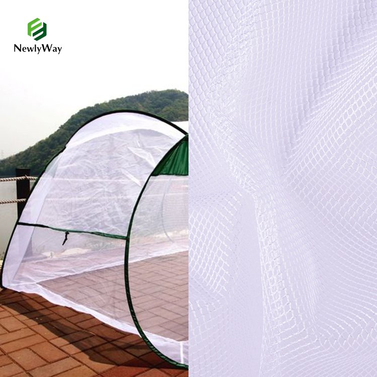 Fujian Factory 118'' Width Shiny Four Square 100% Polyester Mosquito Net Mesh Fabric