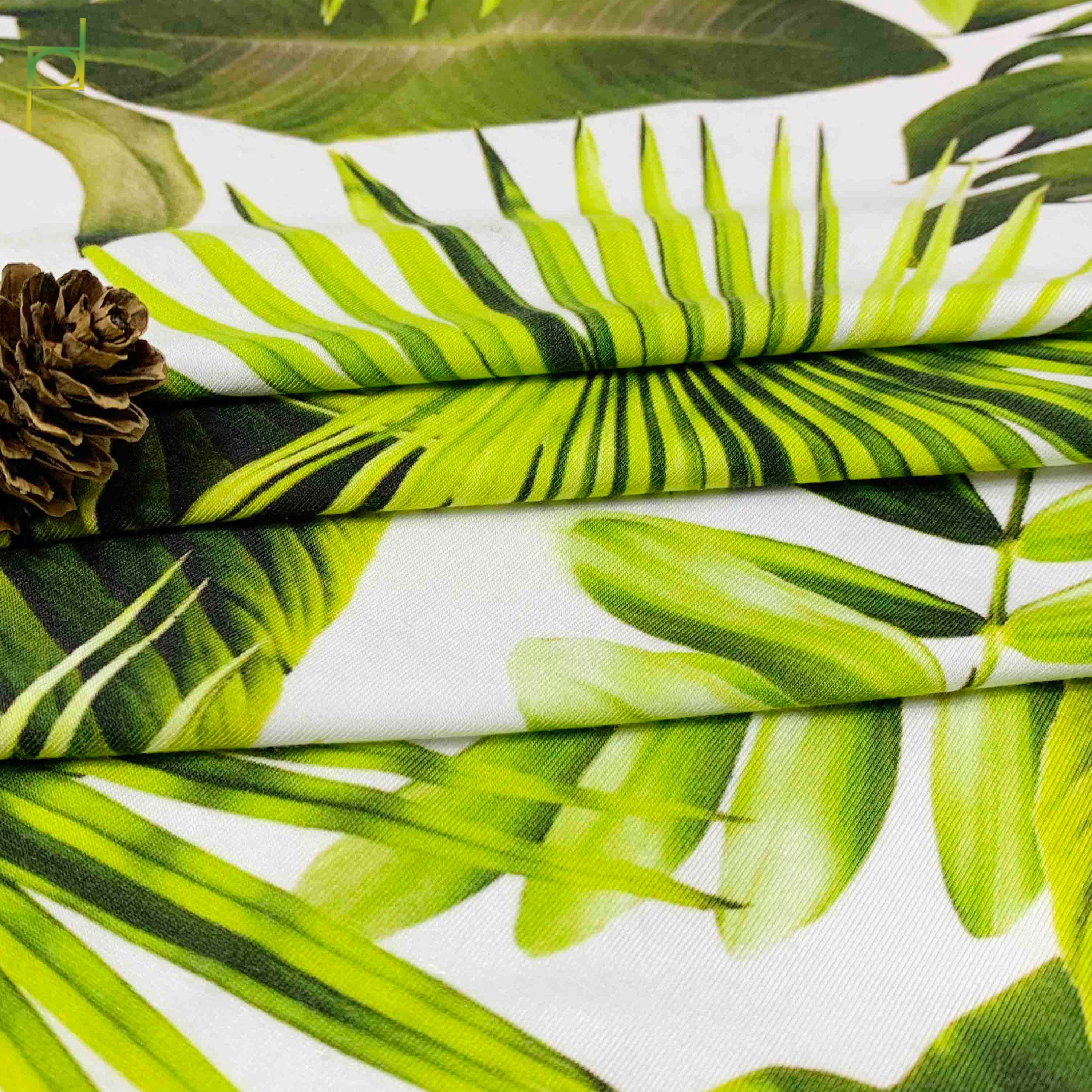 Custom digital printed bamboo fiber spandex cotton fabric for pajamas