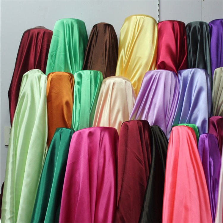 100% polyester shiny fabric Cheap thick satin duchess satin fabric no stretch /stretch satin fabric