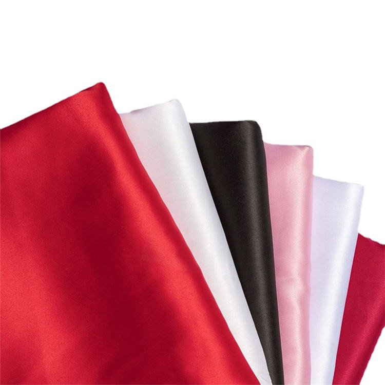 100% polyester shiny fabric Cheap thick satin duchess satin fabric no stretch /stretch satin fabric