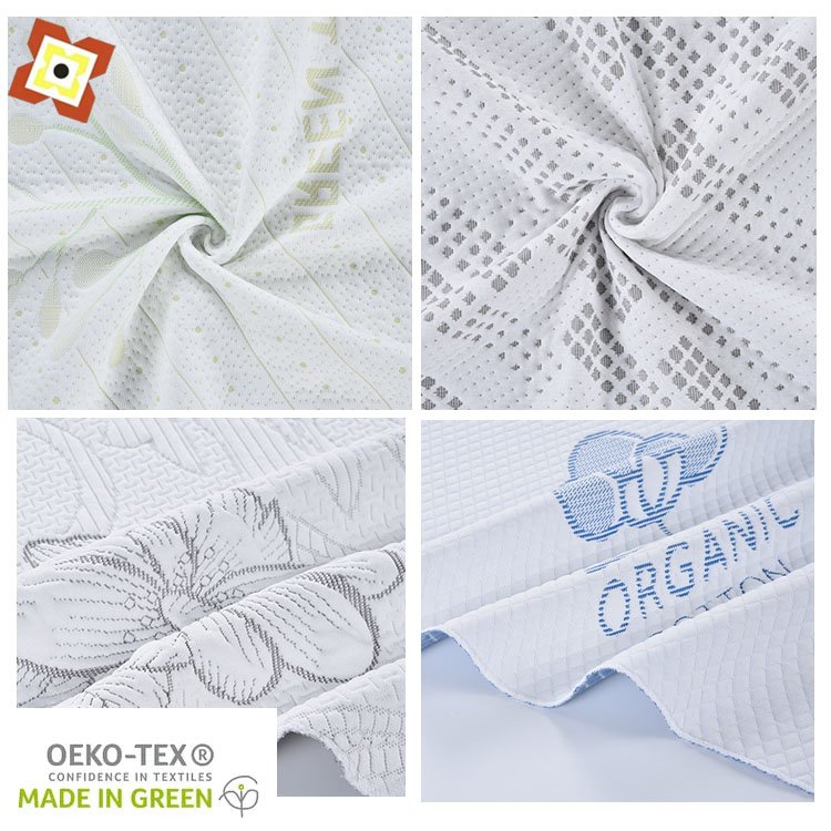 Home Textile Knitting Bamboo Fiber Mattress Fabric Jacquard Stretch Knitted Mattress Ticking Pillow Ticking Cool Fabric