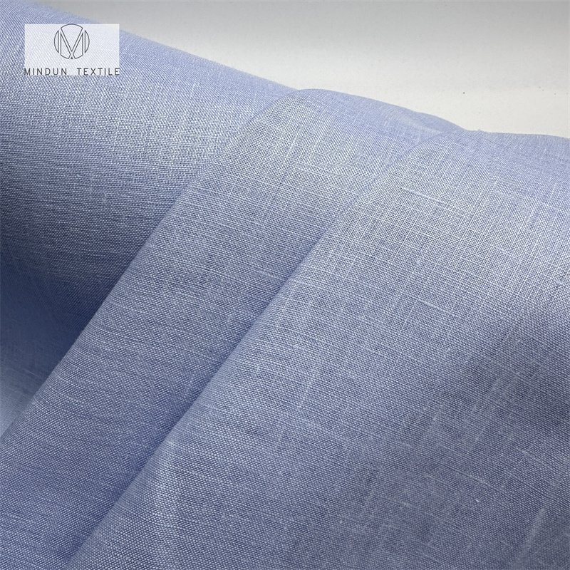 Mindun Factory 17*21 140cm Wide Comfortable Soft Linen Yarn Dyed Pinstripes Knitted Pure 100% Linen Fabric For Everyday Shirt
