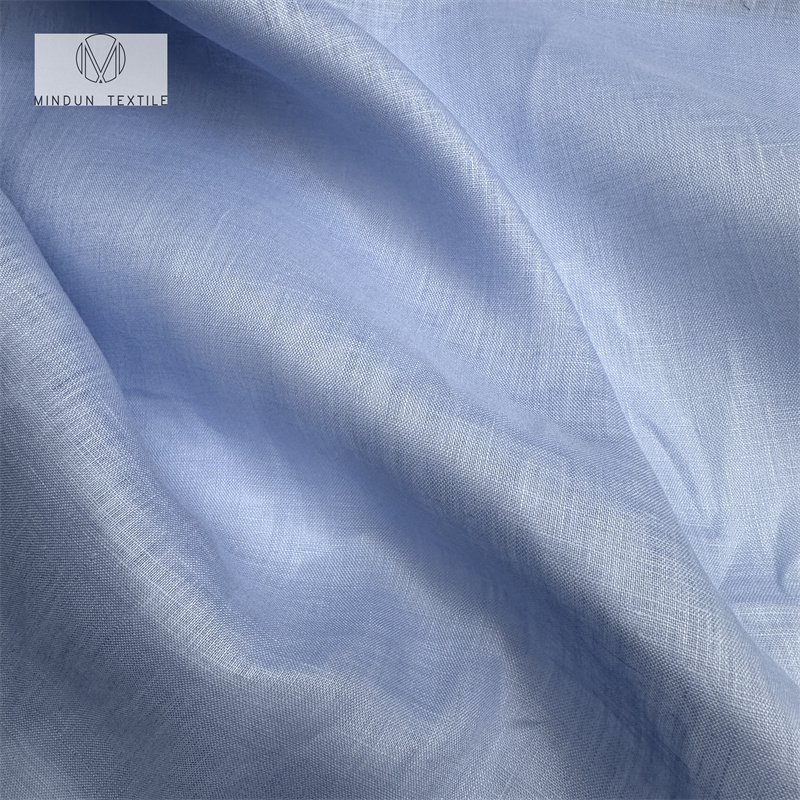 Mindun Factory 17*21 140cm Wide Comfortable Soft Linen Yarn Dyed Pinstripes Knitted Pure 100% Linen Fabric For Everyday Shirt
