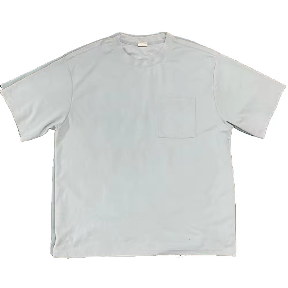 High Quality Vintage Style Solid Color T-Shirt O-Neck Loose Casual Over Sized Short Sleeved Knitted Fabric with Print
