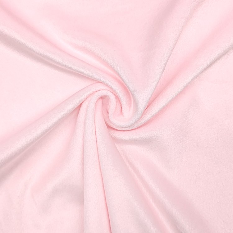 New Fashion Solid Polyester Fleece Fabric , Soft Hand Feel Knit Velvet Spandex Fabric For Garment/