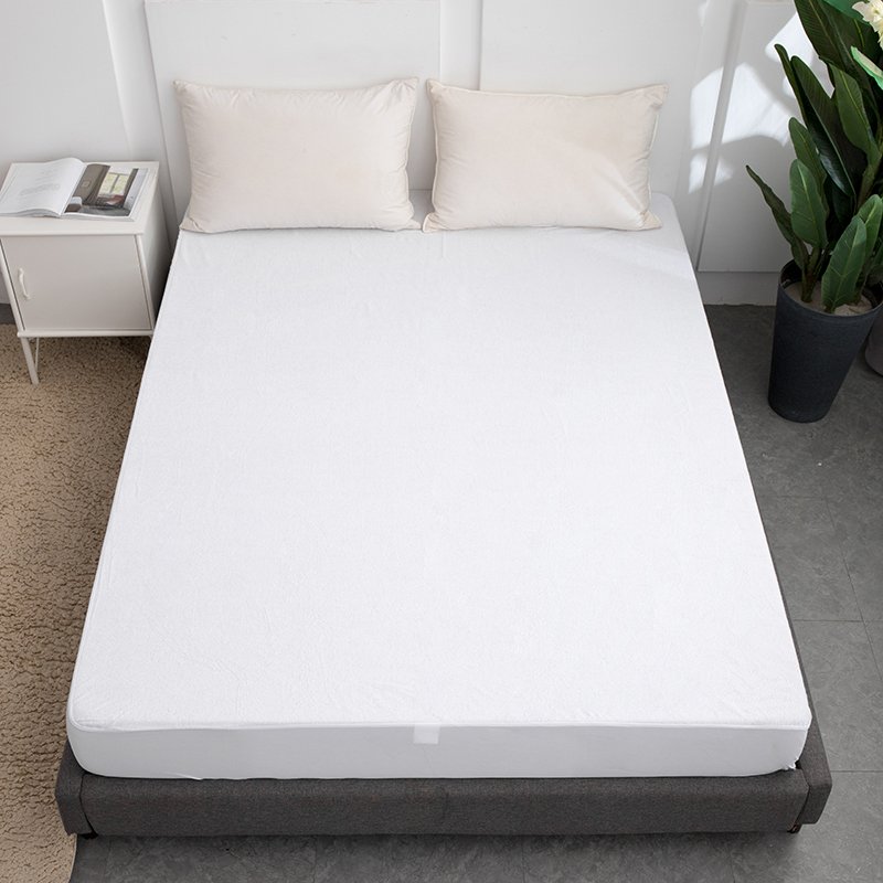 Anti Dust Bamboo Polyester Terry Knitted Fiber Fitted Sheet 100% Waterproof Bed Cover Mattress Protector