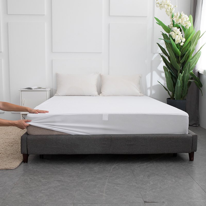 Anti Dust Bamboo Polyester Terry Knitted Fiber Fitted Sheet 100% Waterproof Bed Cover Mattress Protector