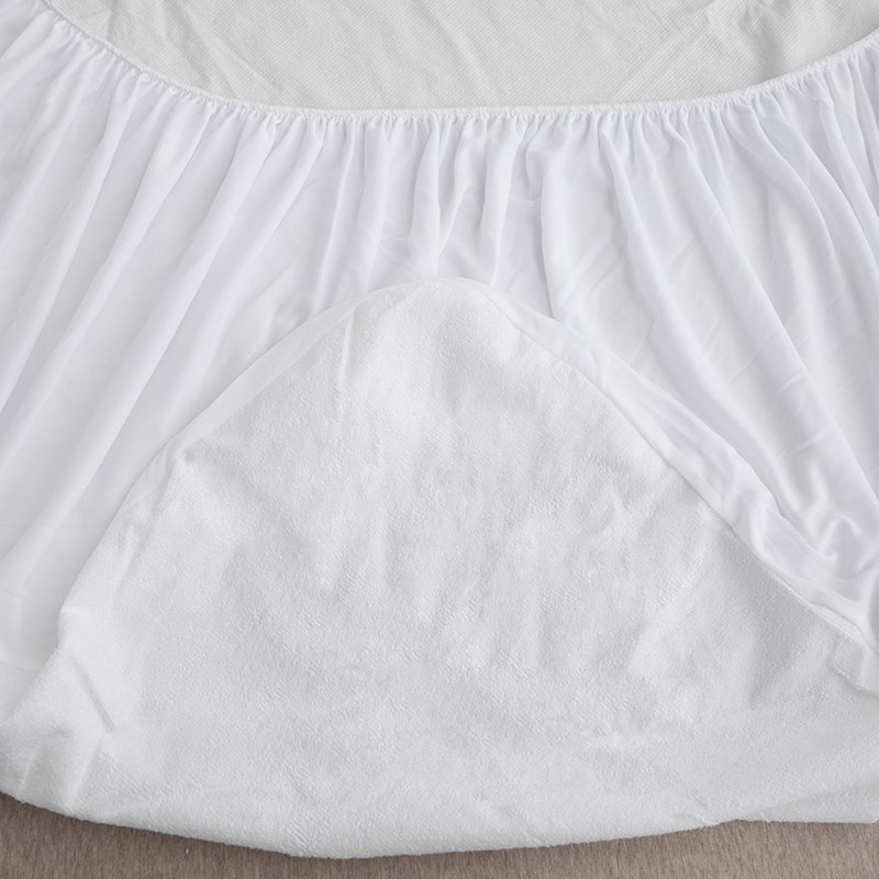 Anti Dust Bamboo Polyester Terry Knitted Fiber Fitted Sheet 100% Waterproof Bed Cover Mattress Protector