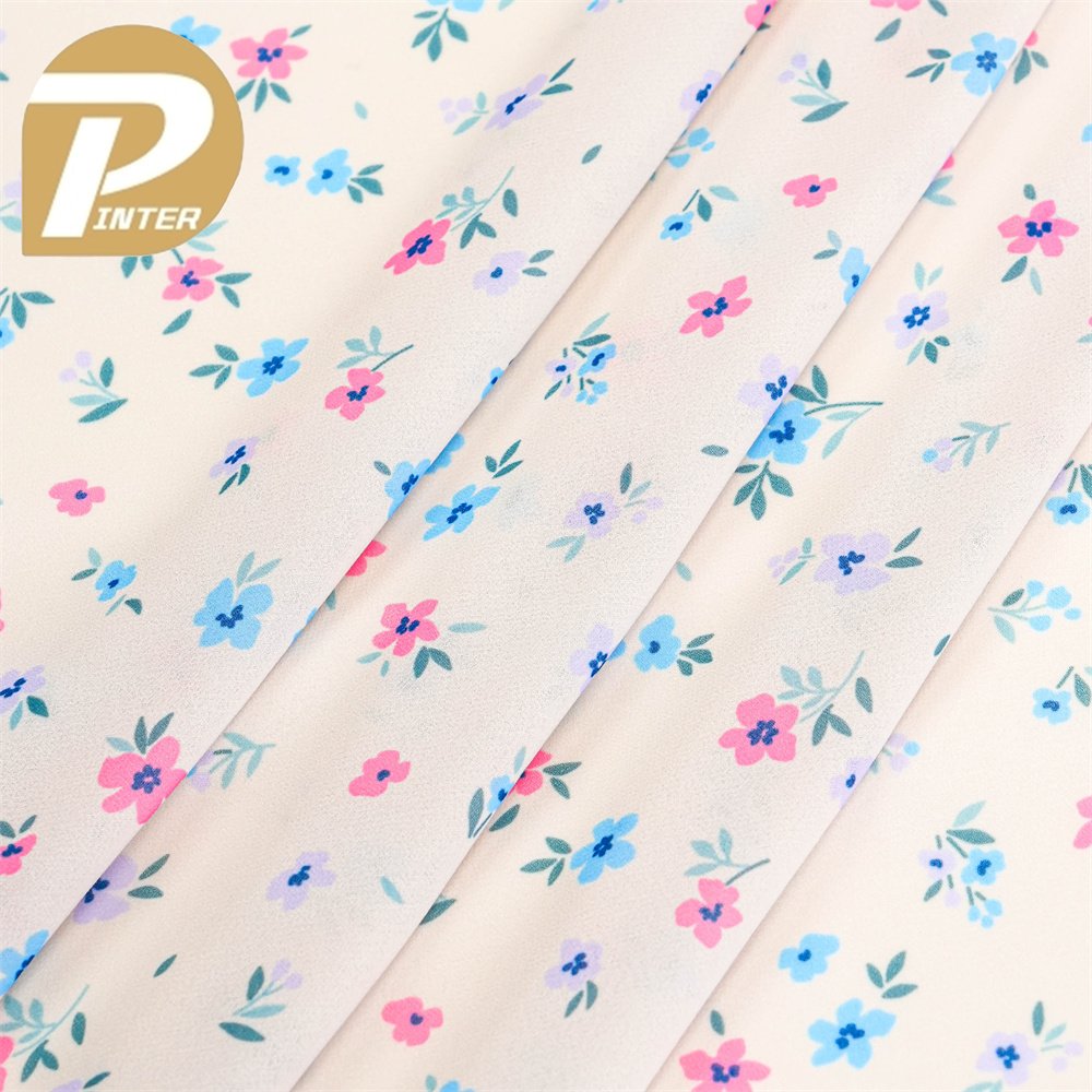 100%Polyester Woven Breathable Comfortable Custom Digital Printed Chiffon Fabric Fabrics