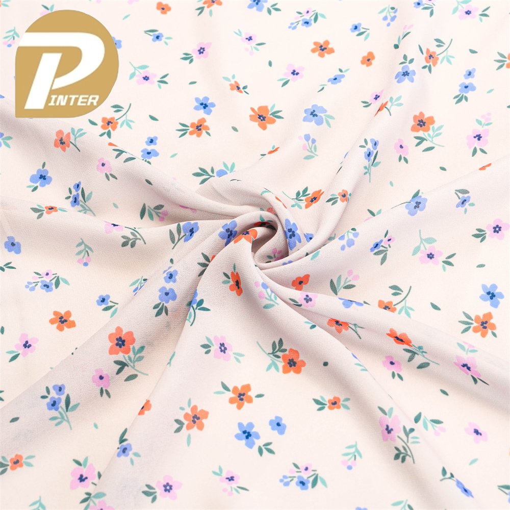 100%Polyester Woven Breathable Comfortable Custom Digital Printed Chiffon Fabric Fabrics