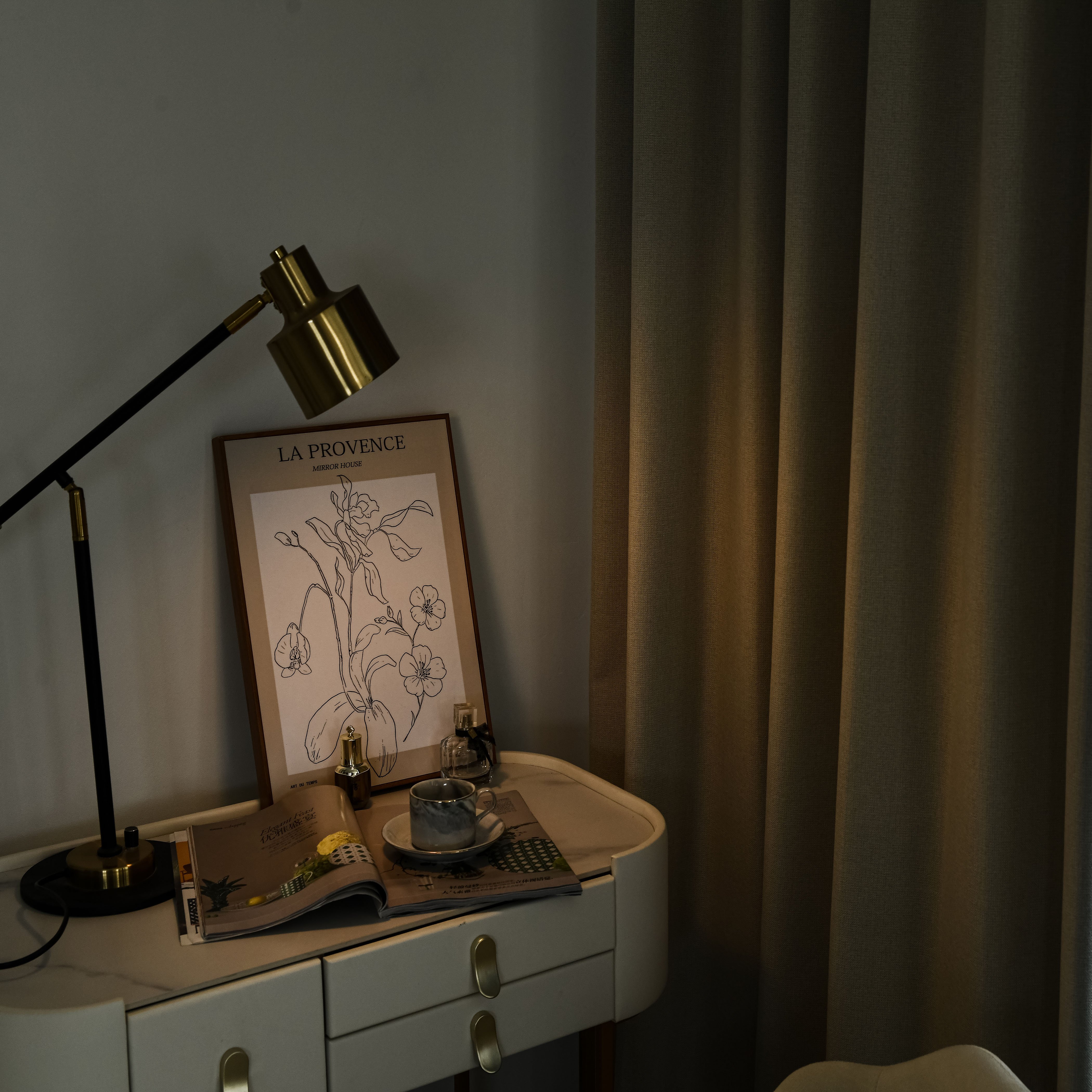 The new fall collection debuts 100% blackout curtains in the living room with cotton linen fabric curtains