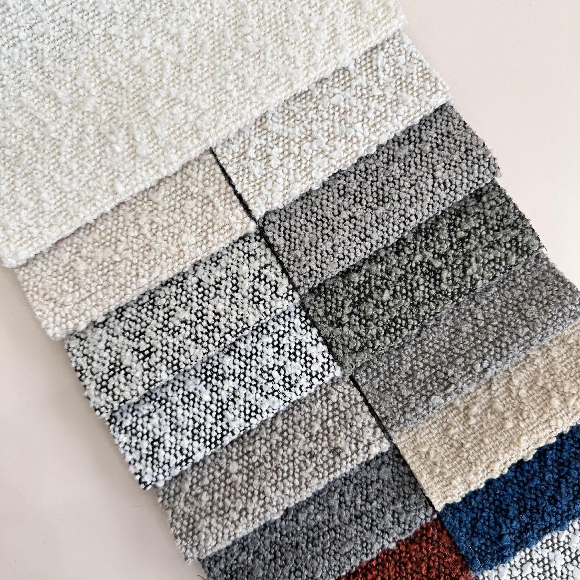 Henry Sofa Imitation Linen Loop Cloth 90% Polyester Wheel 10% Acrylic Fabric For Slipcover