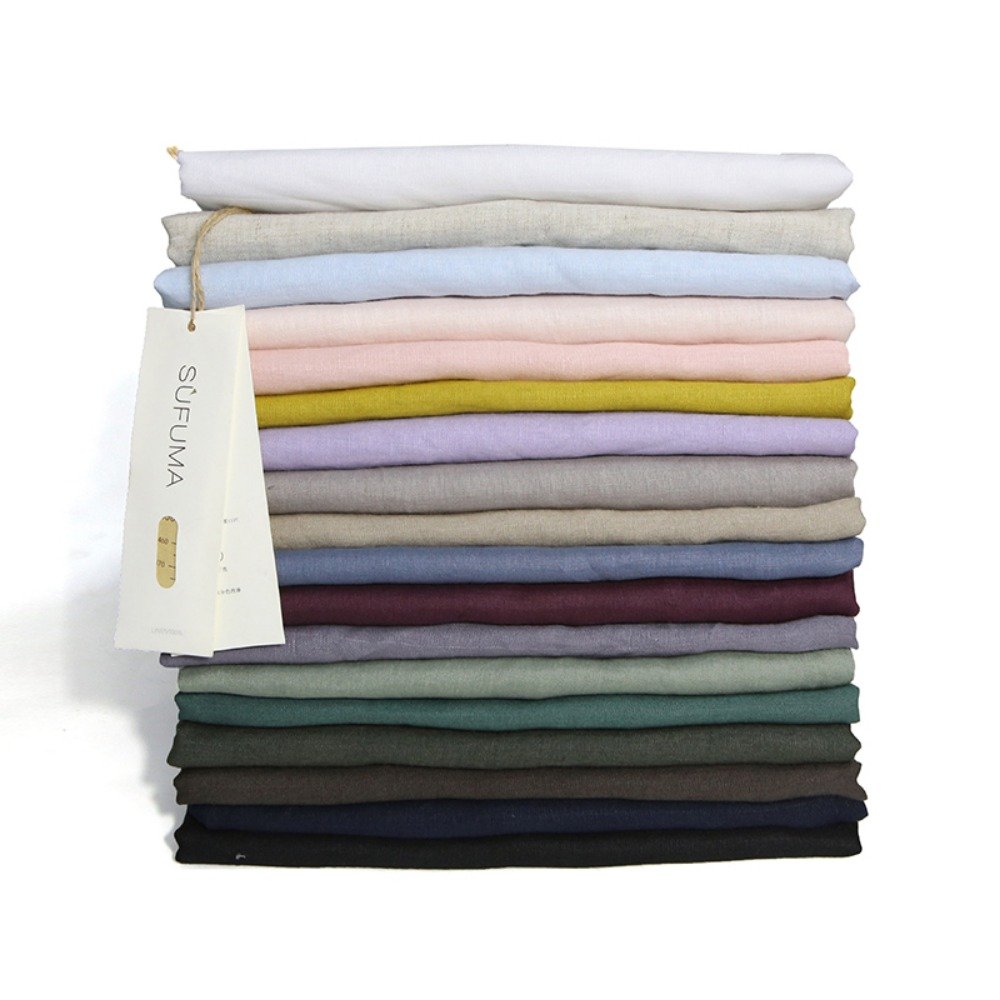 Bulk Wide Width Organic Stonewashed French 100% Pure Flax Linen Fabric For Bed Linen