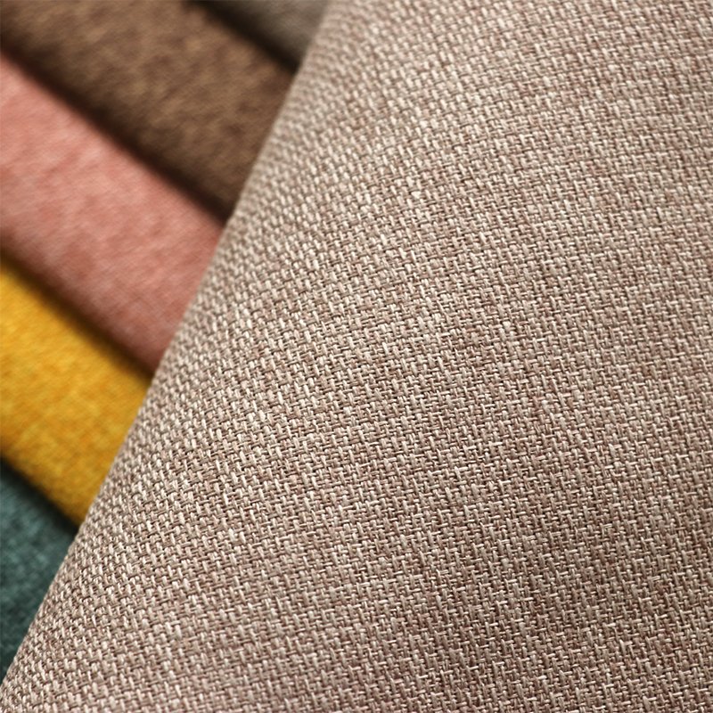 H168-150 Custom Manufacture Solid Color 100% Polyester Fake Bulk Linen Sofa Fabrics for Bedding