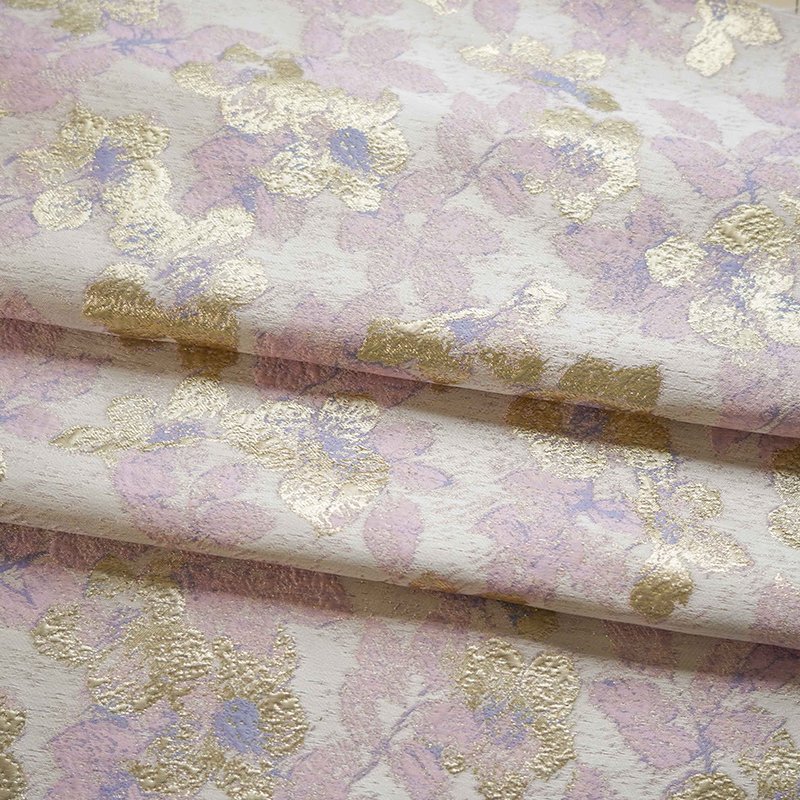 Good quality and popular Polyester nylon Gold brocade jacquard fabric for party dress