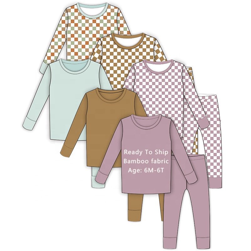 Children's Set Summer Long Sleeved T-shirt Bamboo Fiber Baby Clothes 0 to 6 Year Old Toddler Clothing Sets Home Wear