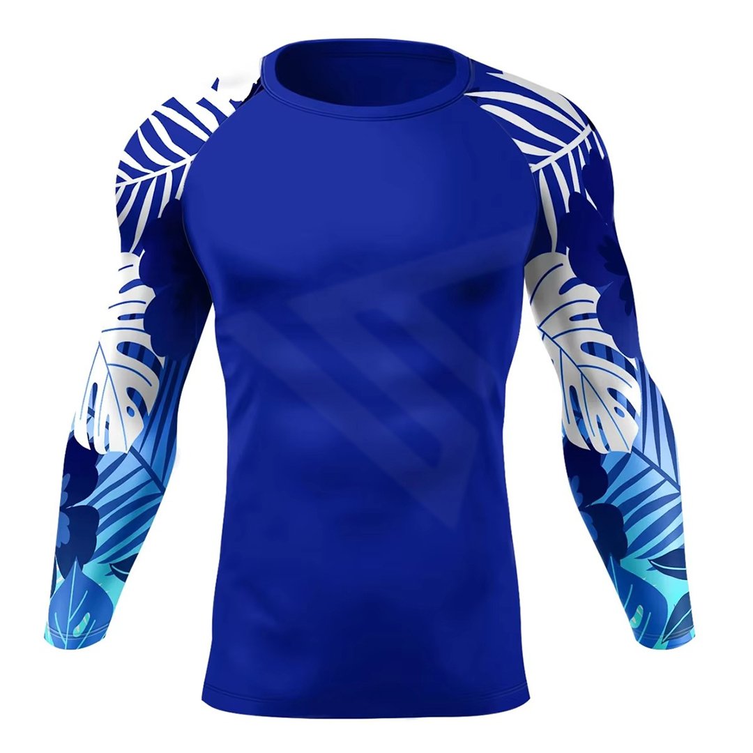 Custom Quality Long Sleeve MMA Rash Guards BJJ Fitness Compression Shirts Wholesale Fabric and Spandex Material