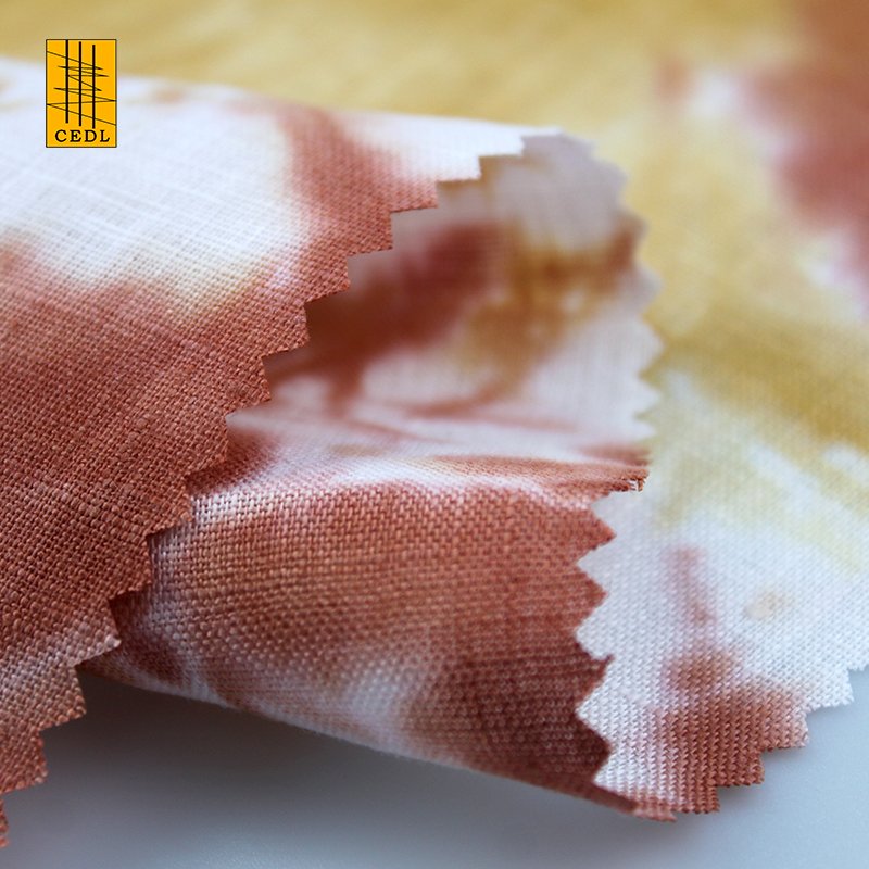 Factory Customization Quantity Assured Tie-Dyed 100%Linen fabric for T-Shirt or Dress