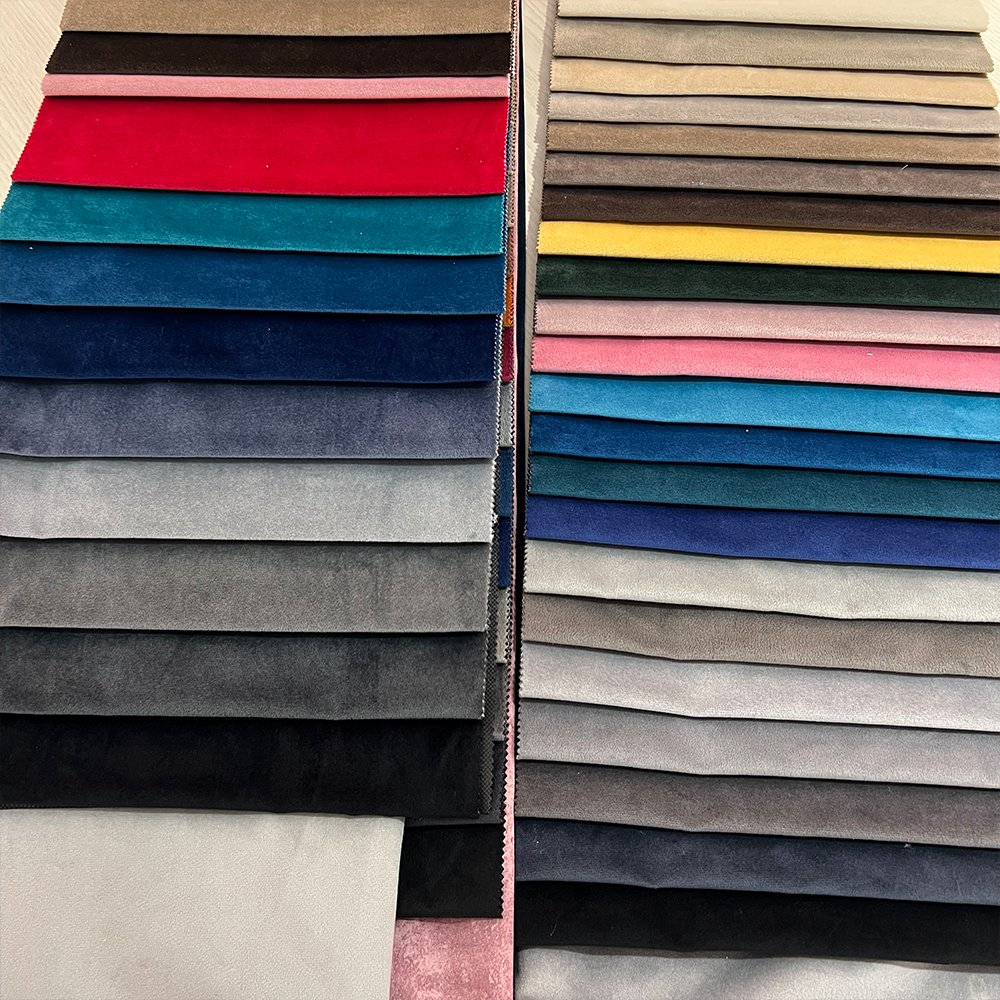 High Quality 100% Polyester Warp Knit Fabric Holland Velvet Face Bonded Pattern Plain Backing TC Fleece Sofa Home Textile Use