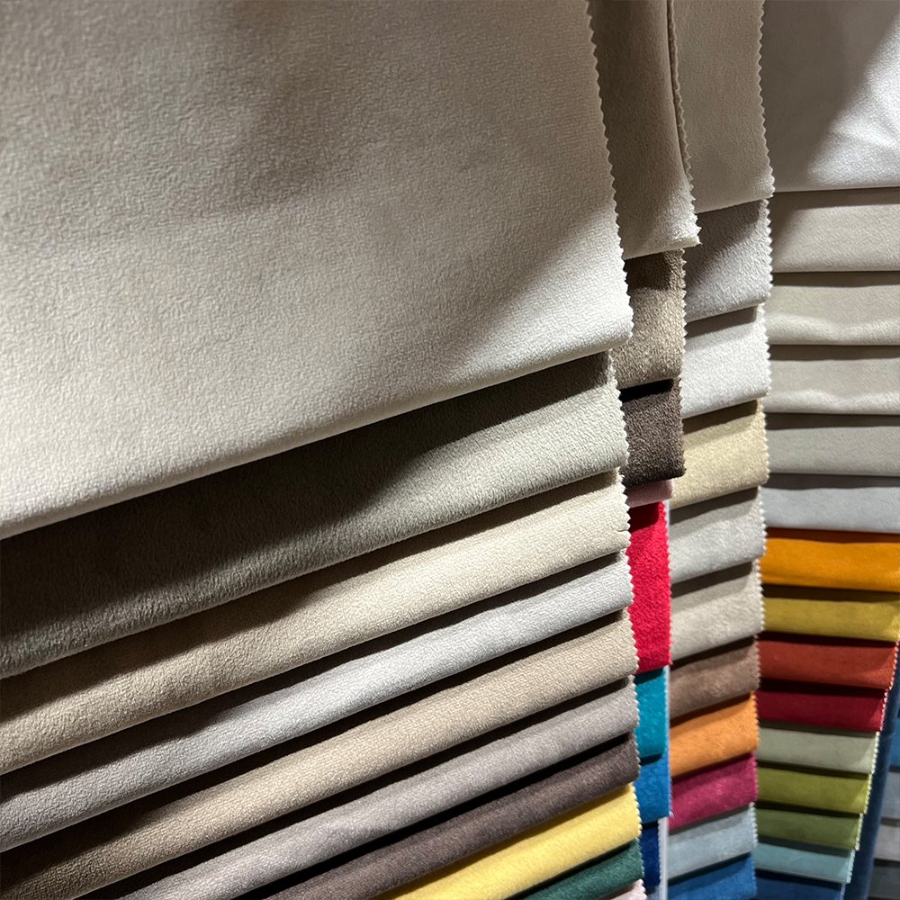 High Quality 100% Polyester Warp Knit Fabric Holland Velvet Face Bonded Pattern Plain Backing TC Fleece Sofa Home Textile Use