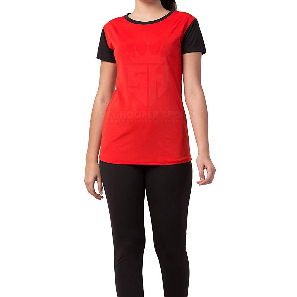 Custom made Women T shirt Fashion short sleeve deep neck T shirt soft fabric Pakistan Manufacturers