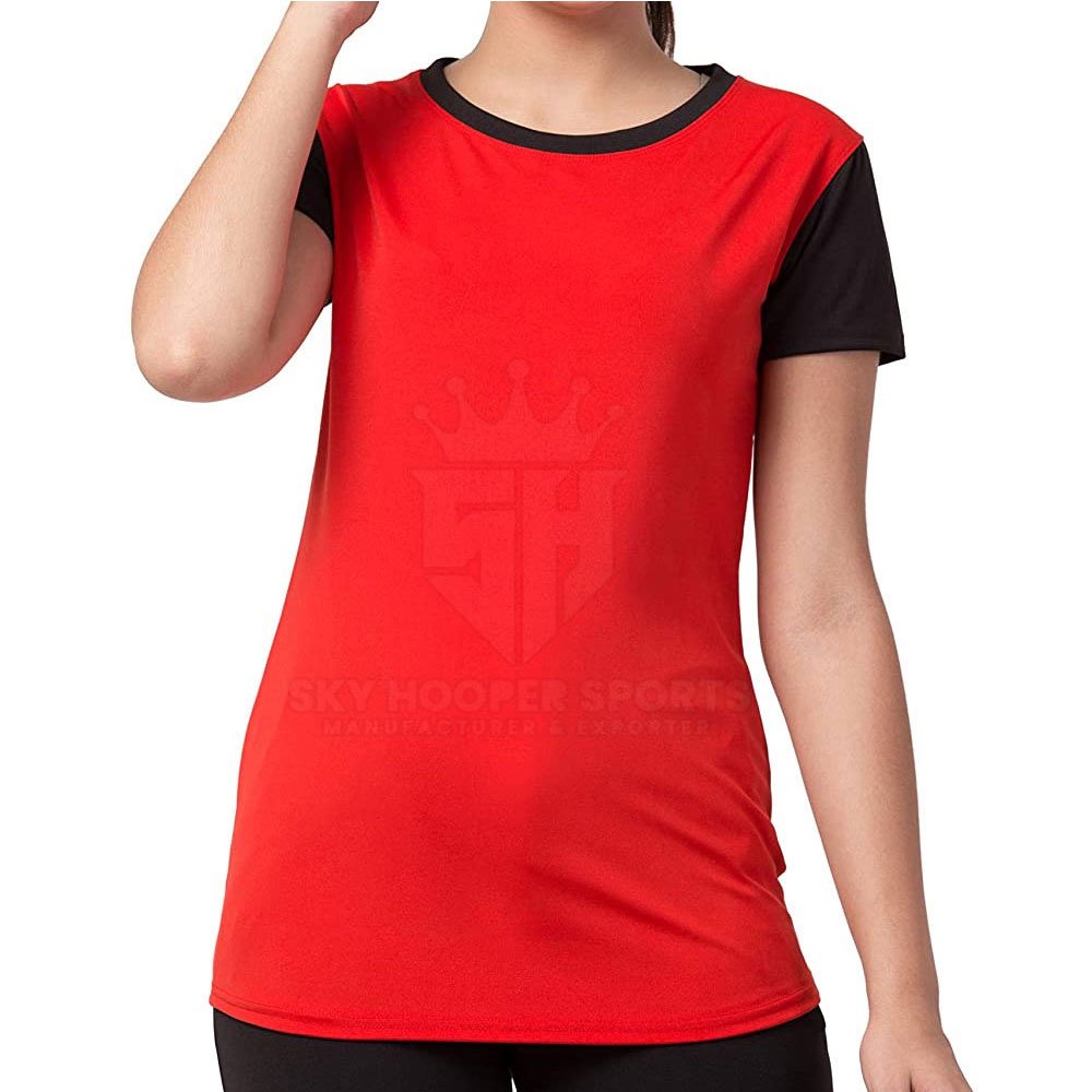 Custom made Women T shirt Fashion short sleeve deep neck T shirt soft fabric Pakistan Manufacturers