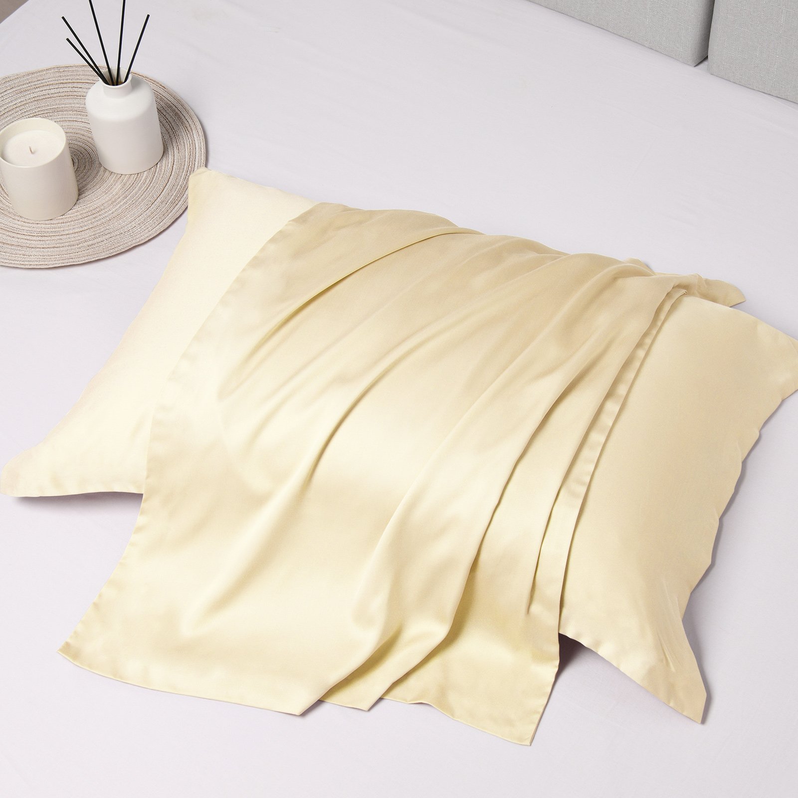 Hot Sale oeko-tex standard100 Cooling Queen Size Beige Envelope Closure Bamboo Pillow Case Pillow Protector Cover for Bed Pillow