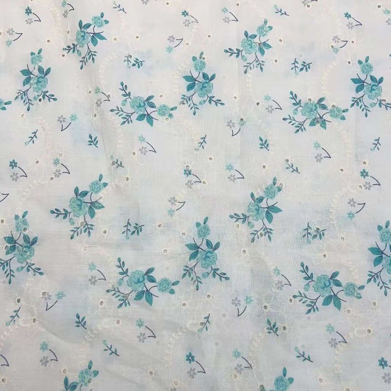 Wholesale Pink Lace Fabric Mesh Polyester Small Floral Digital Print Fabric For Dress Shirts