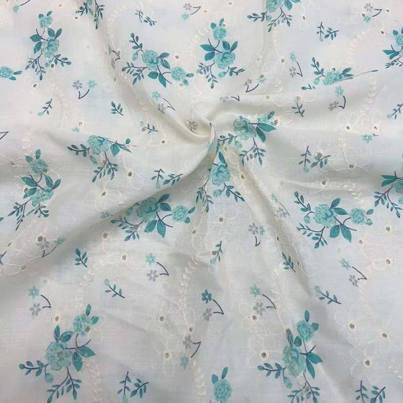 Wholesale Pink Lace Fabric Mesh Polyester Small Floral Digital Print Fabric For Dress Shirts