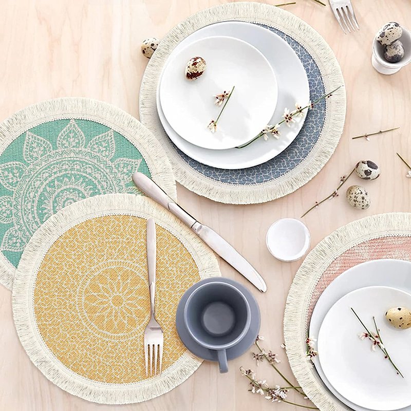 Cloth Fabric Placemats Soft and Comfortable Table Settings for Everyday Use Cotton Woven Table Placemats