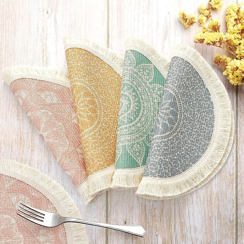 Cloth Fabric Placemats Soft and Comfortable Table Settings for Everyday Use Cotton Woven Table Placemats