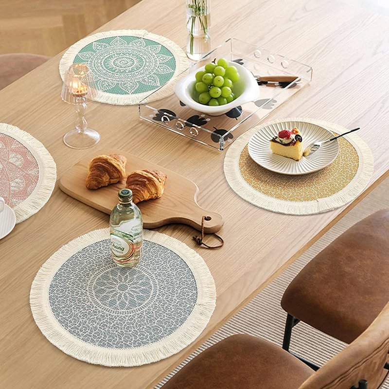 Cloth Fabric Placemats Soft and Comfortable Table Settings for Everyday Use Cotton Woven Table Placemats