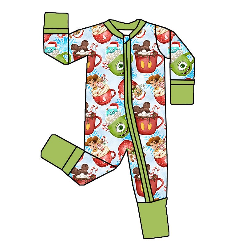 ODM Christmas fashion custom infant toddler girls bamboo cake zippy baby winter romper