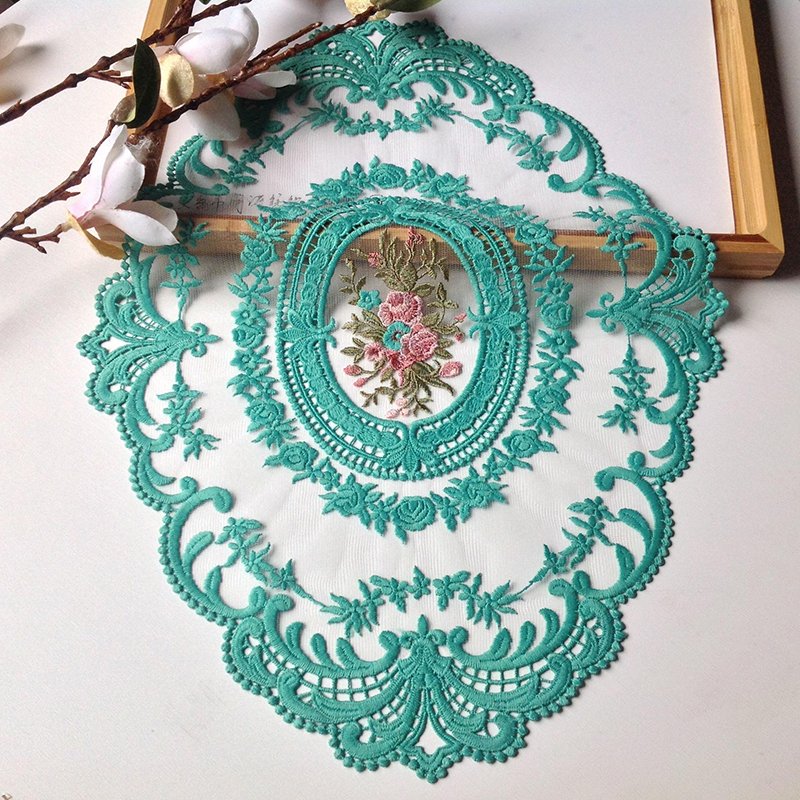 Printed Fashion Lace Cotton Long Customized Price Placemats for Colorful