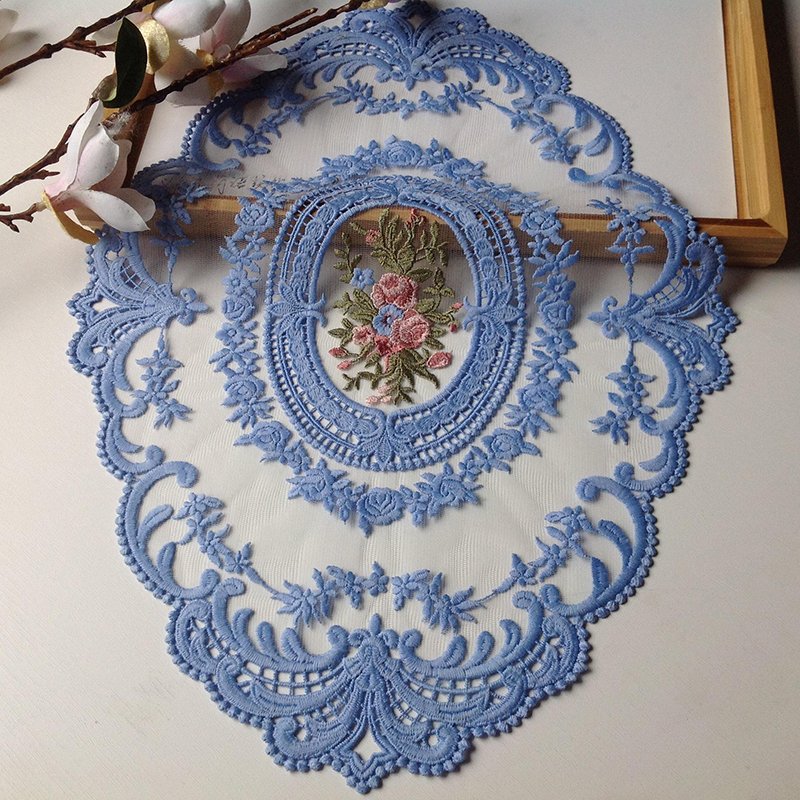 Printed Fashion Lace Cotton Long Customized Price Placemats for Colorful
