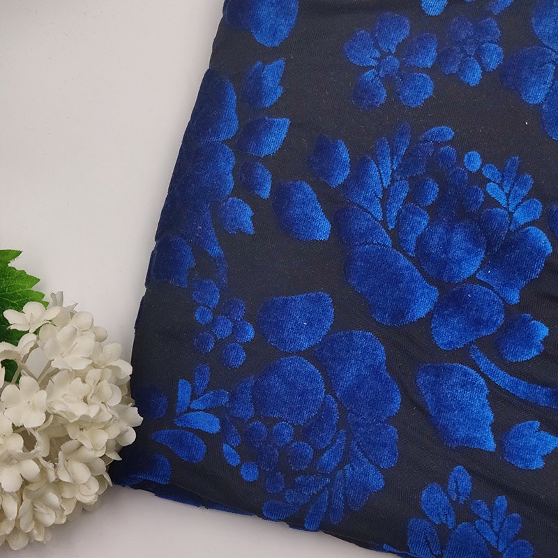 burnout velvet fabric for garment fashion textile custom clothing knitted 4 way stretch double dyeing elastic ripstop dance