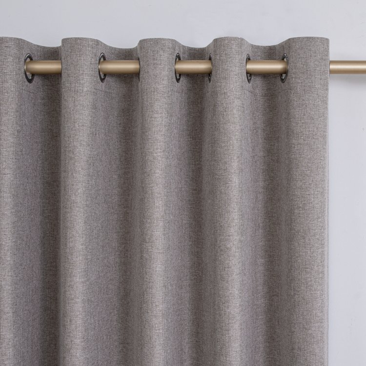 Good Buy New Style King Linen Fabric Gold Color 100% Blackout Jacquard Fabric Home Textile Curtain