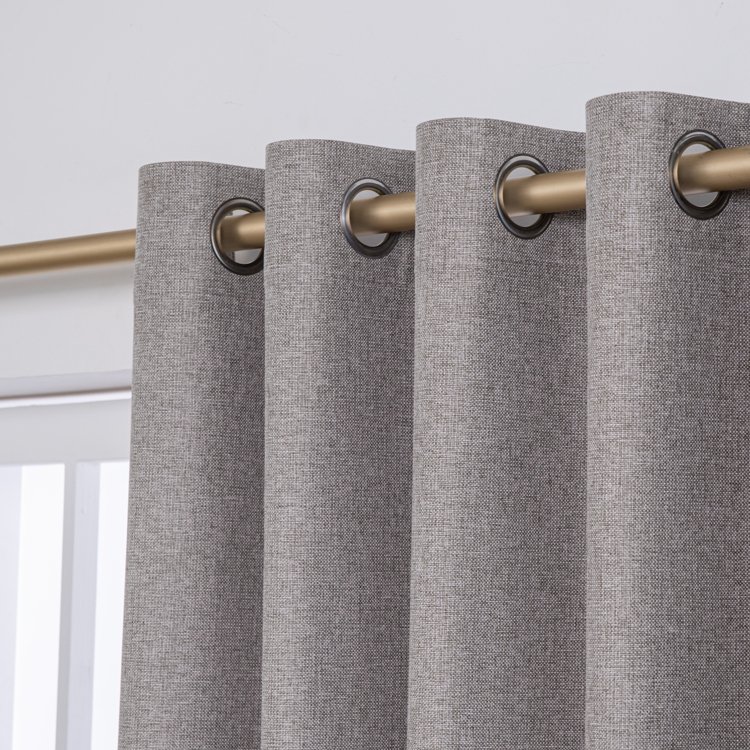 Good Buy New Style King Linen Fabric Gold Color 100% Blackout Jacquard Fabric Home Textile Curtain