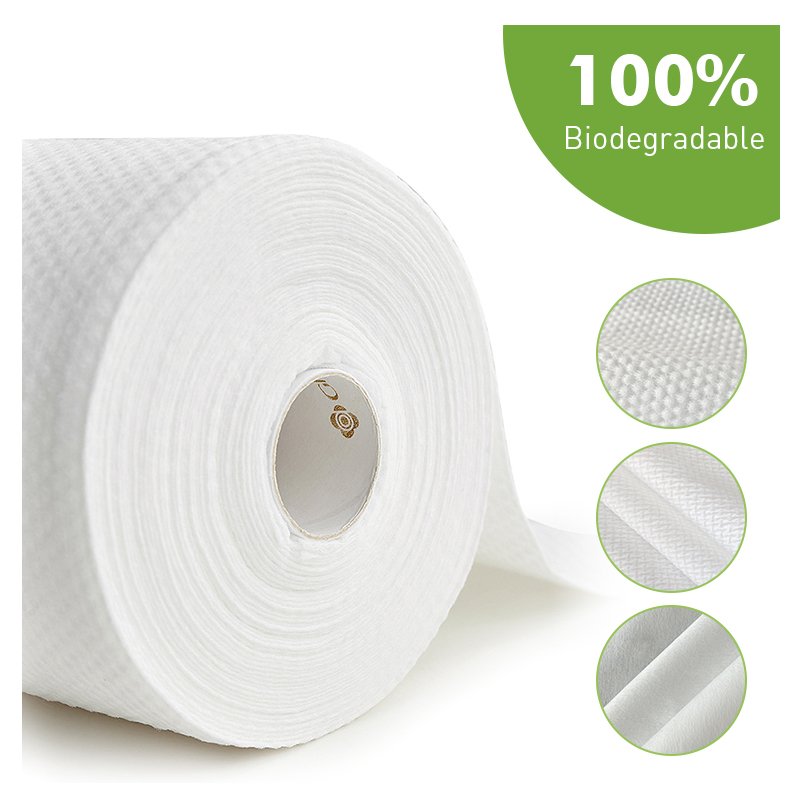 100% Bamboo fiber 70gsm Pearl or EF pattern Cross Spunlace nonwoven fabric for Wet wipes