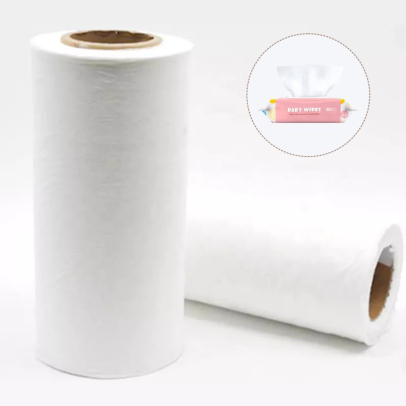 100% Bamboo fiber 70gsm Pearl or EF pattern Cross Spunlace nonwoven fabric for Wet wipes