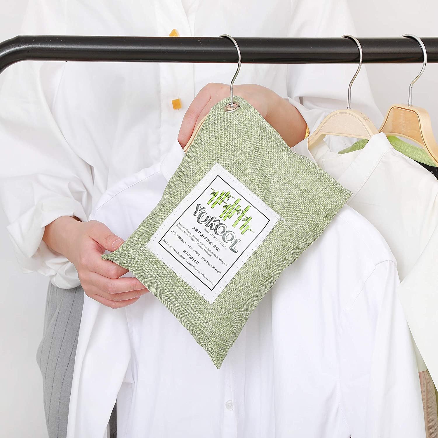 100% Linen Fabric Weird Remove Scent Activated Carbon Purifying Bag Deodrizer Bamboo Charcoal Bag for Home Kitchen Use
