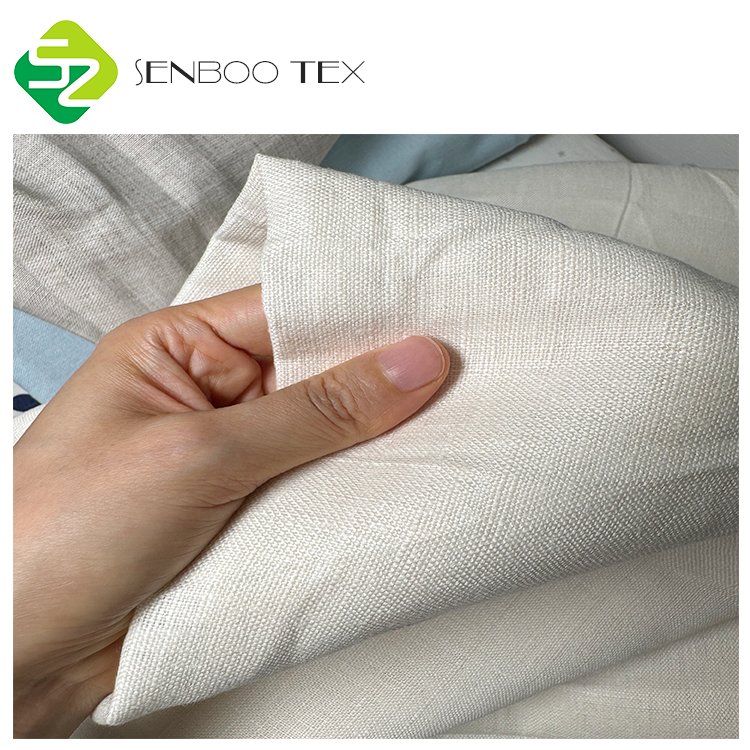 Premium Quality European 240GSM 100% Washed French Linen Woven Plain Upholstery Fabric